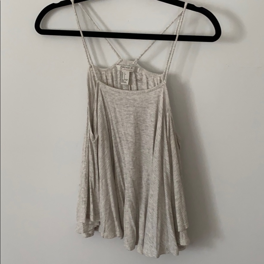 Forever 21 grey shoulder top